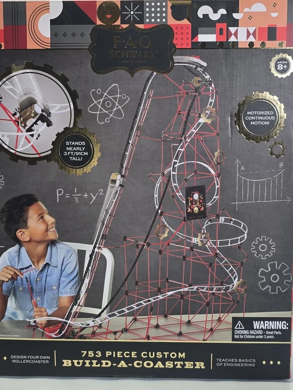 FAO Schwarz 753 Piece Custom Build-A-Coaster Motorized Roller Coaster Kit Sealed